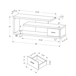 Monarch TV Stand with Drawer 60