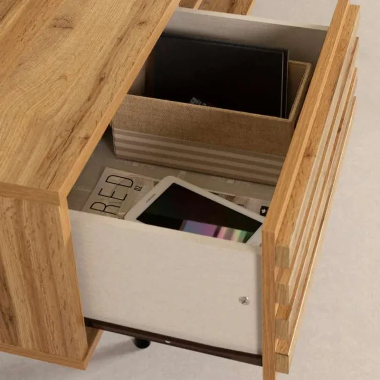 Meubles South Shore TV Stand with Drawers 70" - South Shore Nordik Oak Clearance