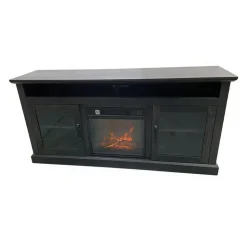 TV Stand with Electric Fireplace 60" Dark Brown Clearance