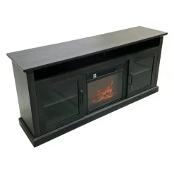 TV Stand with Electric Fireplace 60" Dark Brown Clearance