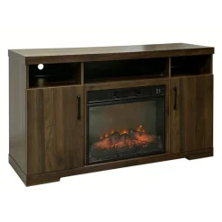 TV Stand with Electric Fireplace 54" Natural New