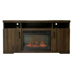 TV Stand with Electric Fireplace 54" Natural New