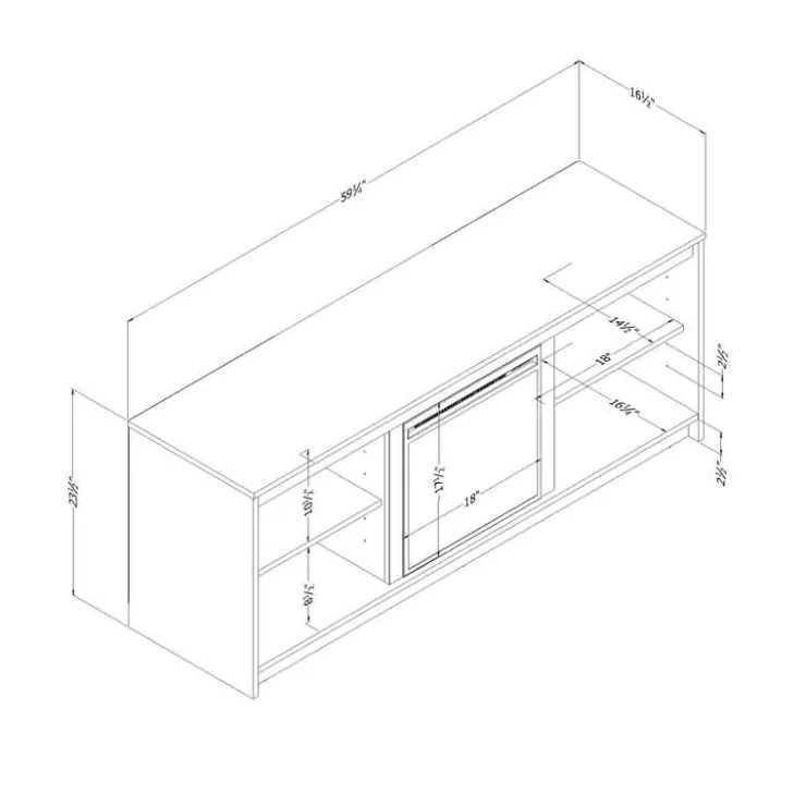 Meubles South Shore TV Stand with Electric Fireplace 60" - South Shore Pure White Hot