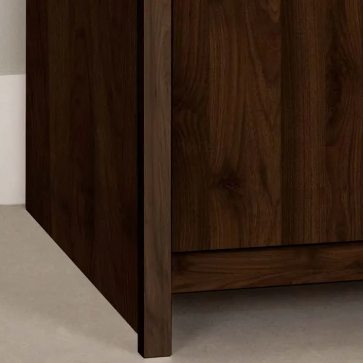 Meubles South Shore TV Stand with Electric Fireplace 60" - South Shore Natural Walnut Clearance
