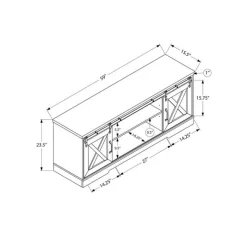 Monarch TV Stand with Sliding Doors 60" - Dark Taupe Sale