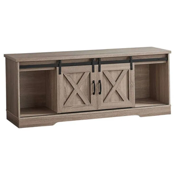 Monarch TV Stand with Sliding Doors 60" - Dark Taupe Sale