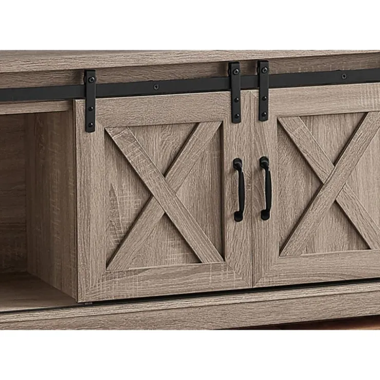 Monarch TV Stand with Sliding Doors 60" - Dark Taupe Sale