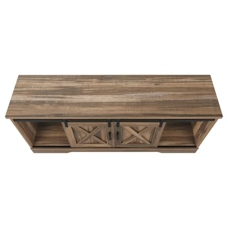 Monarch TV Stand with Sliding Doors 60" - Brown
