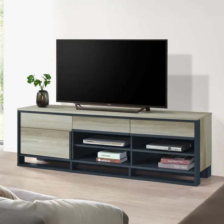 TV Stand with Storage - 71" White/Dark Grey Online