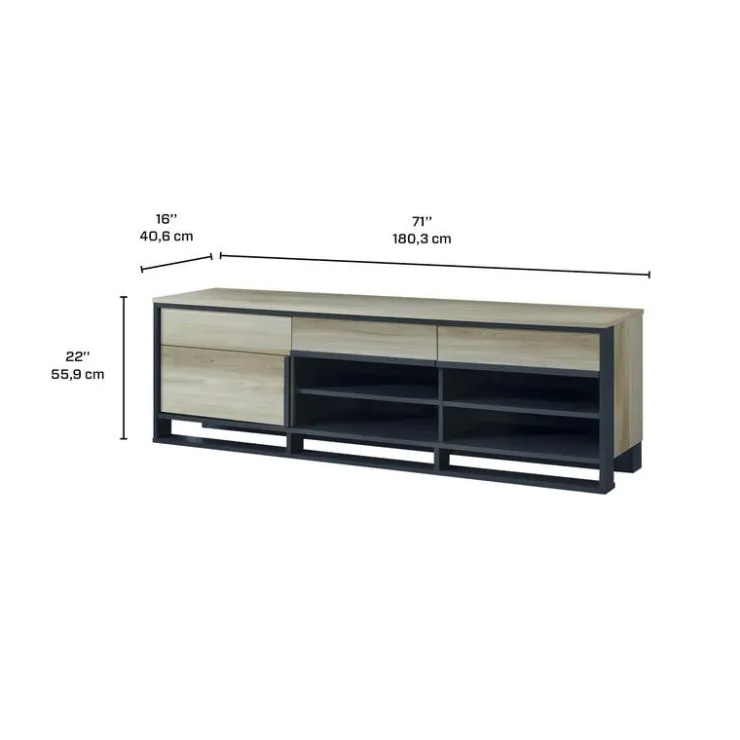 TV Stand with Storage - 71" White/Dark Grey Online