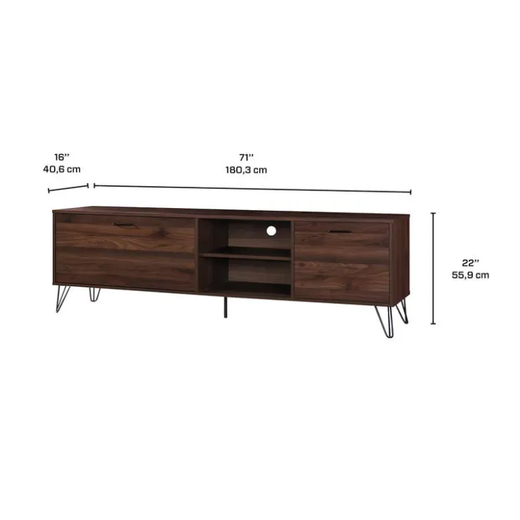 TV Stand with Storage - 71" Brown Sale