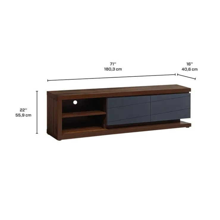TV Stand with Storage - 71" Brown / Dark Grey Hot
