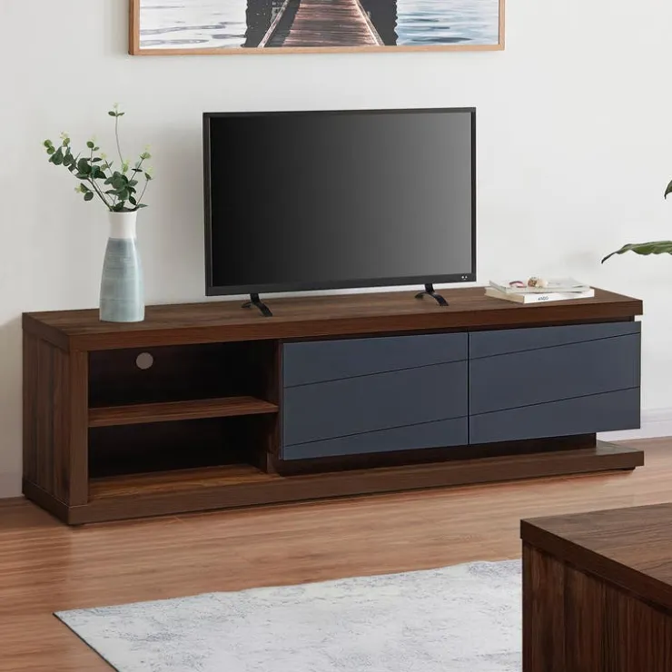 TV Stand with Storage - 71" Brown / Dark Grey Hot