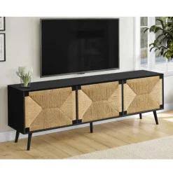 Monarch TV Stand with Storage 72" - Black Discount