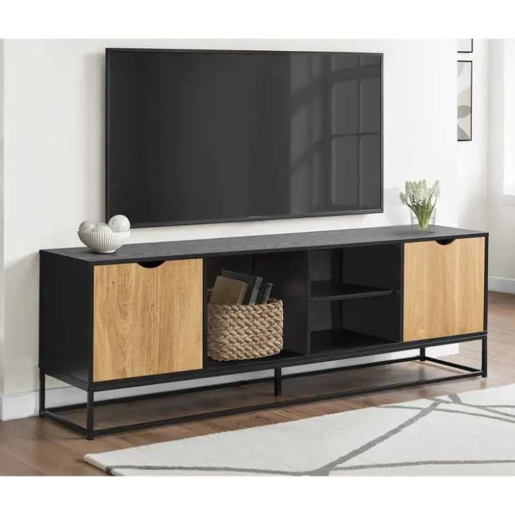 Monarch TV Stand with Storage 72" - Black New