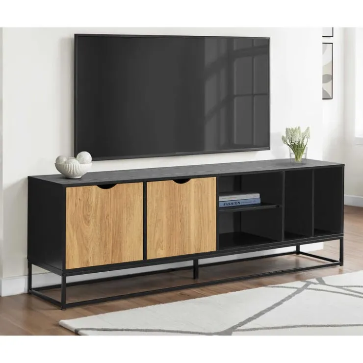 Monarch TV Stand with Storage 72" - Black New