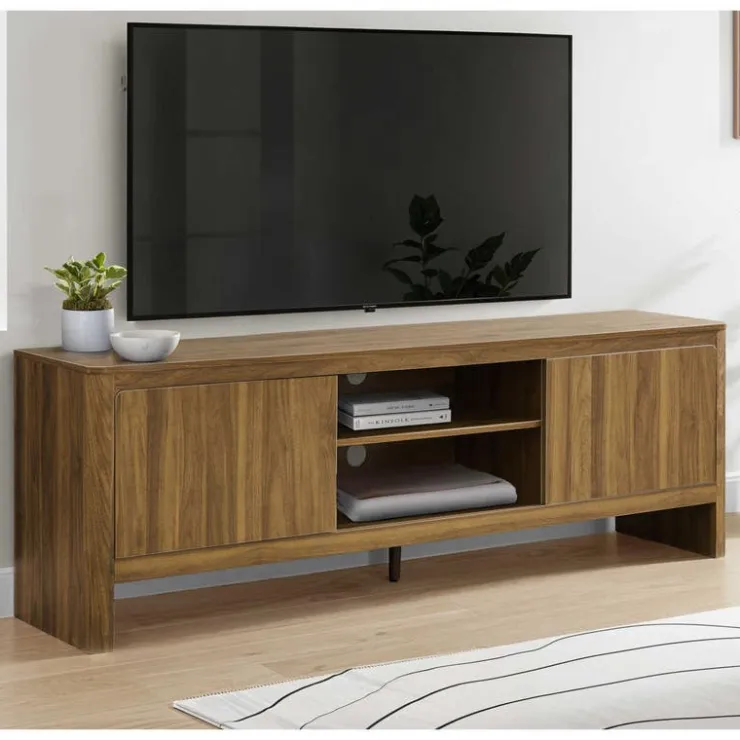 Monarch TV Stand with Storage 72" - Walnut Discount