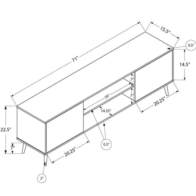 Monarch TV Stand with Storage 72" - Natural Hot
