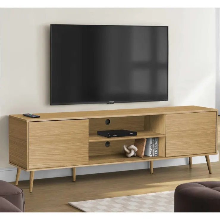 Monarch TV Stand with Storage 72" - Natural Hot