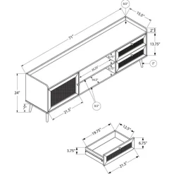 Monarch TV Stand with Storage 72