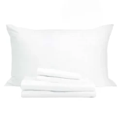 Twin Bamboo Bed Sheet Set - White New