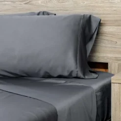 Twin Bamboo Bed Sheet Set - Charcoal Grey New