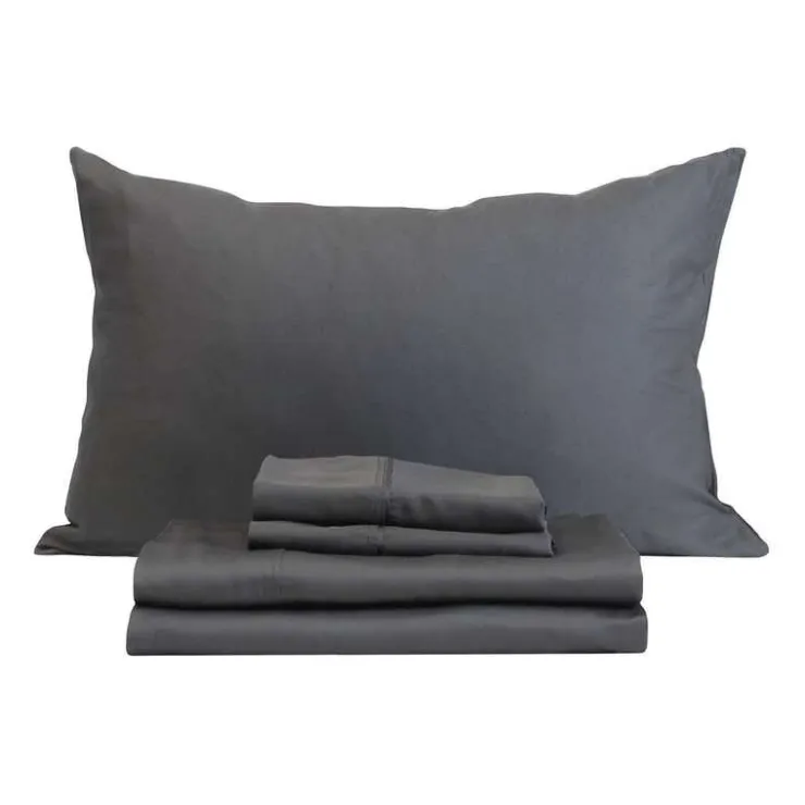 Twin Bamboo Bed Sheet Set - Charcoal Grey New