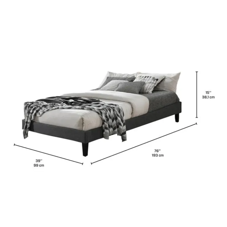 Twin Bed (39") Dark grey Discount