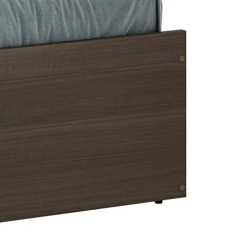 SUA-V Twin Bed with 3-Drawer Storage and Headboard (39") Taupe Clearance