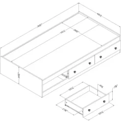 Meubles South Shore Twin Bed with 3-Drawer Storage (39'') - South Shore PURE WHITE Online