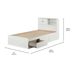 Meubles South Shore Twin Bed with 3-Drawer Storage and Headboard (39