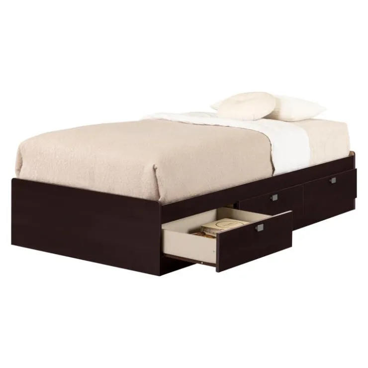 Meubles South Shore Twin Bed with 3-Drawer Storage (39'') - South Shore CHOCOLATE Online