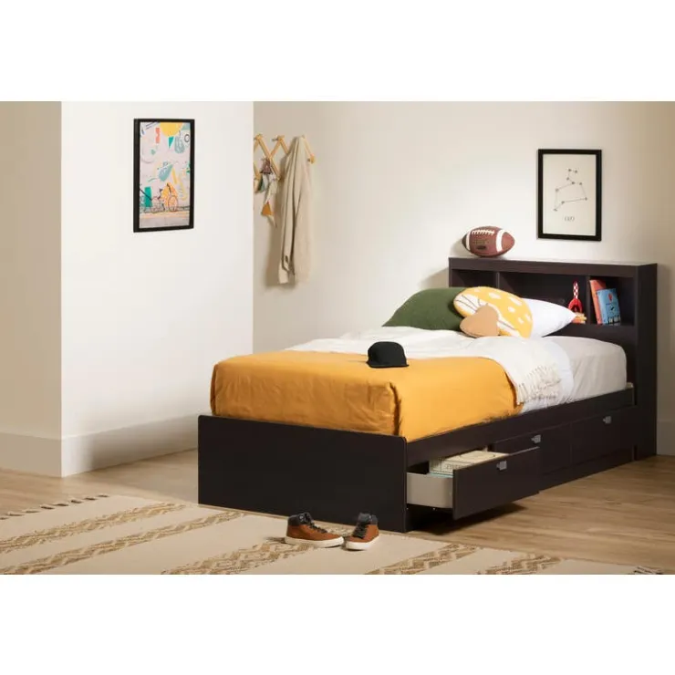 Meubles South Shore Twin Bed with 3-Drawer Storage (39'') - South Shore CHOCOLATE Online