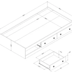 Meubles South Shore Twin Bed with 3-Drawer Storage (39'') - South Shore White Pine Discount