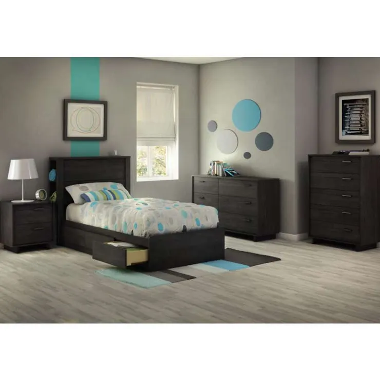 Meubles South Shore Twin Bed With 3-Drawer Storage (39") - South Shore GRAY OAK