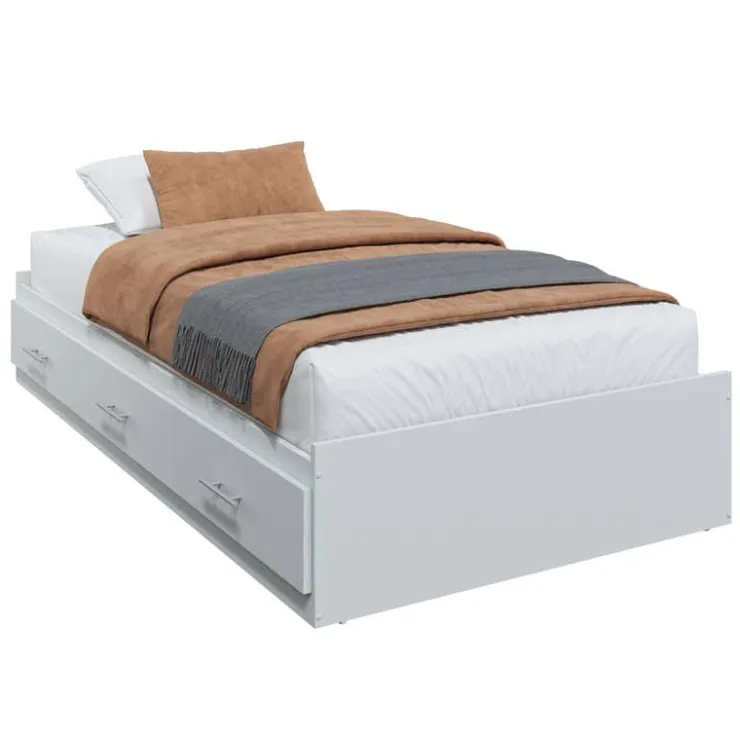 SUA-V Twin Bed with 3-Drawer Storage (39") WHITE New