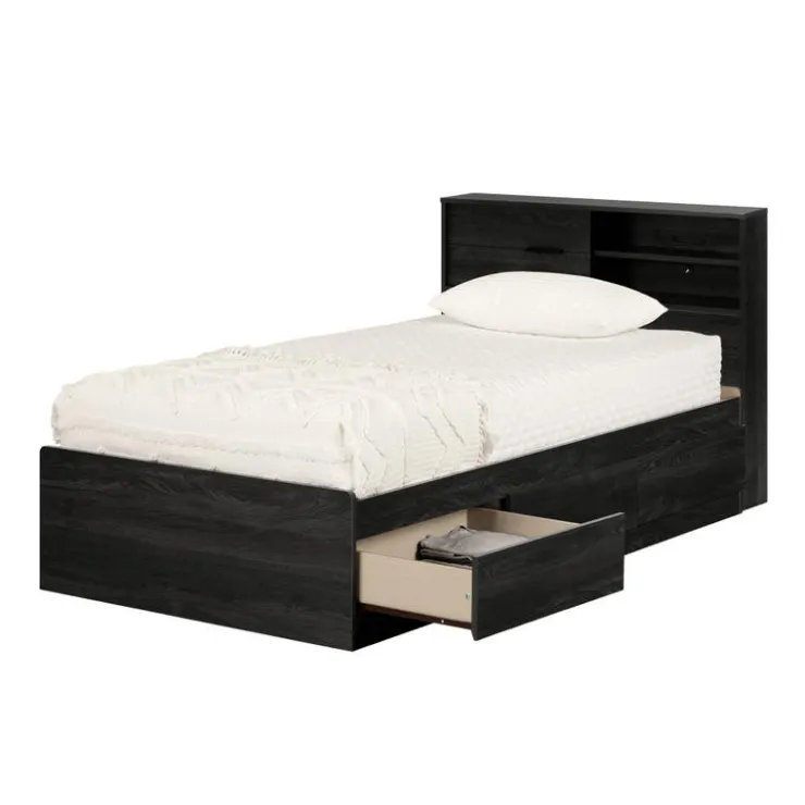Meubles South Shore Twin Bed with 3-Drawer Storage and Headboard (39") - South Shore Gray Discount