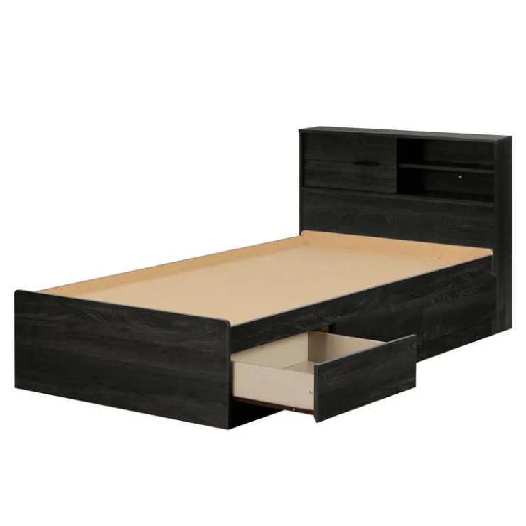 Meubles South Shore Twin Bed with 3-Drawer Storage and Headboard (39") - South Shore Gray Discount