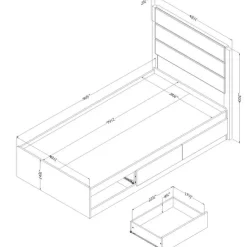 Meubles South Shore Twin Bed with 3-Drawer Storage and Headboard (39") - South Shore Clearance