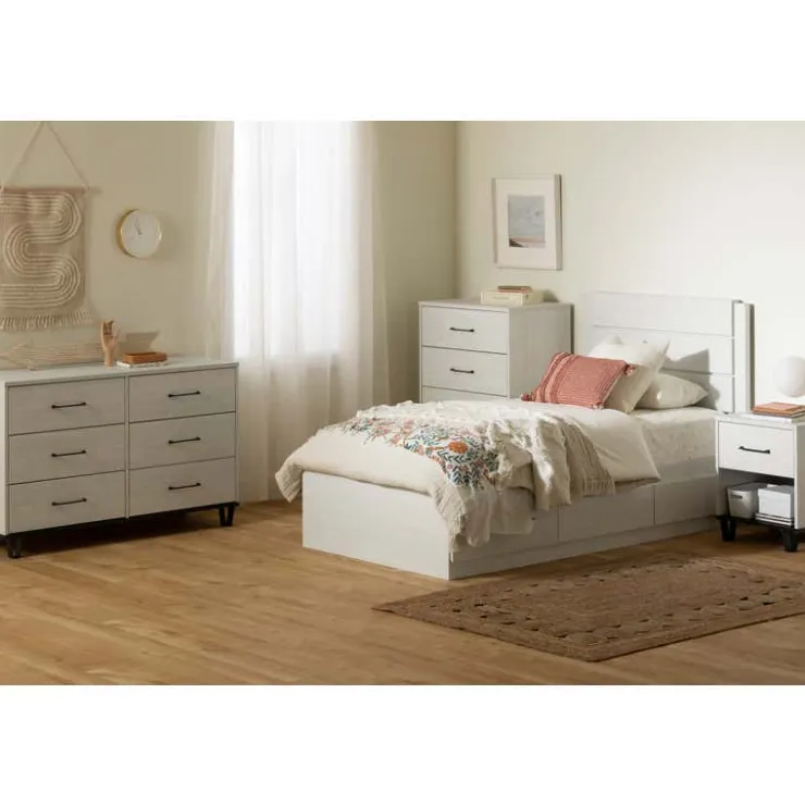 Meubles South Shore Twin Bed with 3-Drawer Storage and Headboard (39") - South Shore Clearance