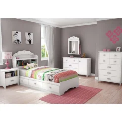 Meubles South Shore Twin Bed with 3-Drawer Storage and Headboard (39") - South Shore White Clearance