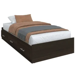 SUA-V Twin Bed with 3-Drawer Storage, Headboard and Dresser (39") Taupe