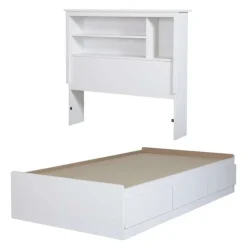 Meubles South Shore Twin Bed with 3-Drawer Storage and Headboard (39") - South Shore White Discount