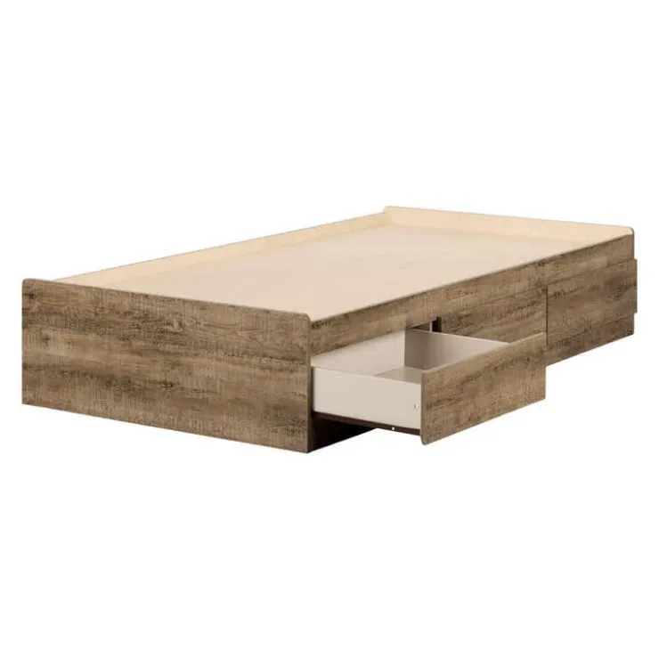 Meubles South Shore Twin Bed With 3-Drawer Storage (39") - South Shore Weathered Oak Hot