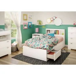 Meubles South Shore Twin Bed with 3-Drawer Storage and Headboard (39