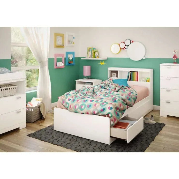 Meubles South Shore Twin Bed with 3-Drawer Storage and Headboard (39") - South Shore White Best