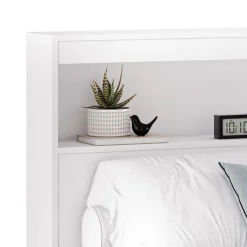 SUA-V Twin Bed with 3-Drawer Storage and Headboard (39") White New