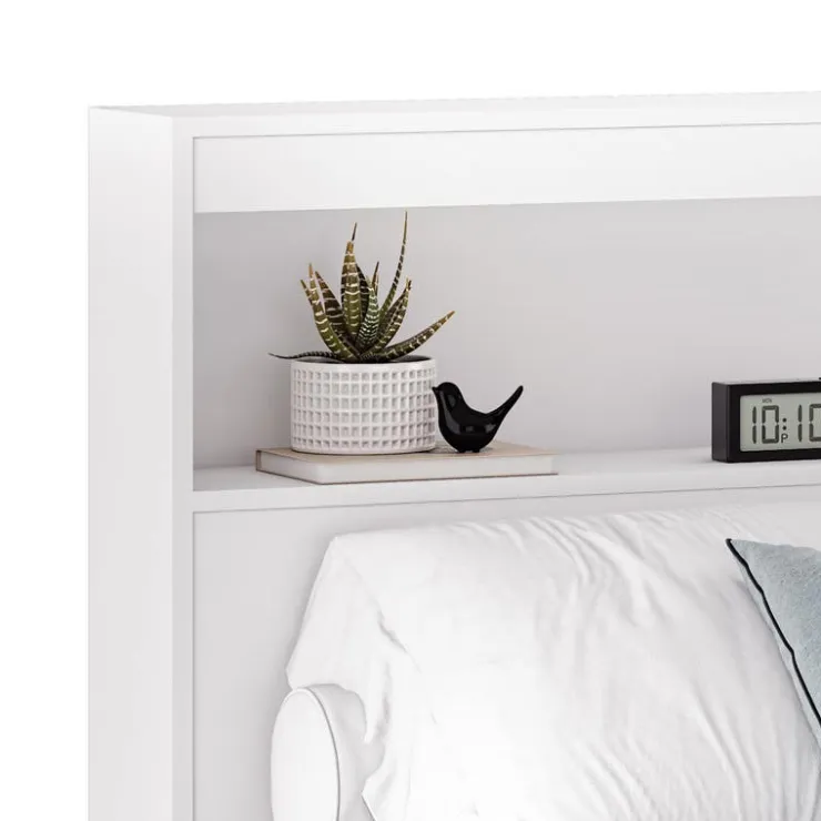 SUA-V Twin Bed with 3-Drawer Storage and Headboard (39") White New