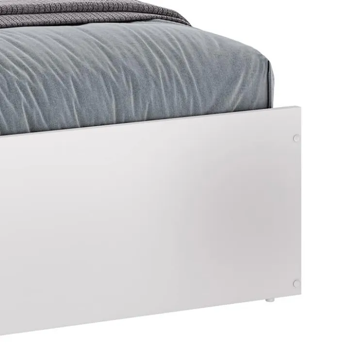 SUA-V Twin Bed with 3-Drawer Storage and Headboard (39") White New