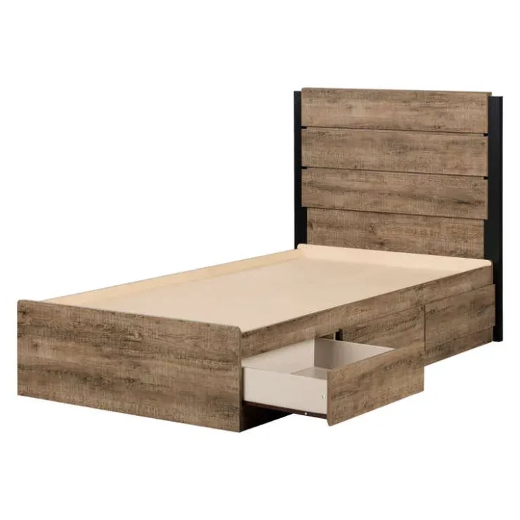 Meubles South Shore Twin Bed with 3-Drawer Storage and Headboard (39") - South Shore